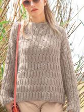 Повседневный пуловер с узорами из кос, фото