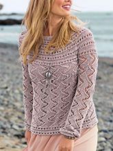 Привлекательный пуловер с круглой кокеткой, фото