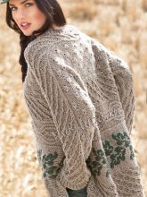 Просторный пуловер с сочетанием узоров, фото