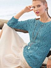 Пуловер из экохлопка с ажурным узором, фото