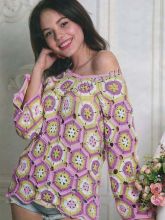 Пуловер из цветных мотивов