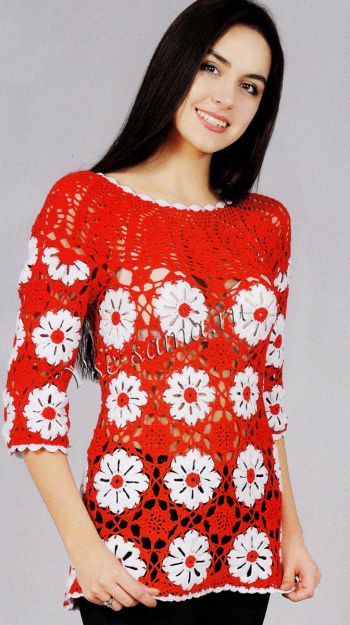 Пуловер из цветов, фото