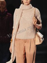 Пуловер короткими рукавами и длинный шарф, фото