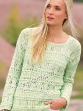 Пуловер мятного цвета со структурным узором, фото