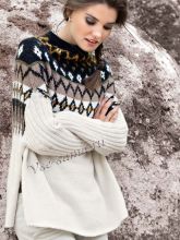 Пуловер-накидка с жаккардовой кокеткой, фото