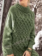 Пуловер покроя реглан с узором из кос, фото