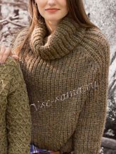 Пуловер покроя реглан с воротником гольф, фото