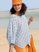 Пуловер-пончо с асимметричной линией низа