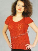 Пуловер с фантазийным узором, фото