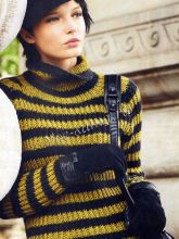 Пуловер с полупатентным узором и рукавами реглан, фото