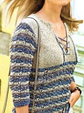 Пуловер с разрезом горловины, фото