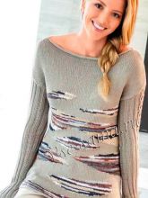 Пуловер с рукавами в резинку, фото