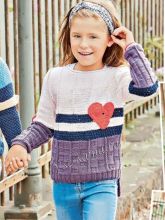 Пуловер с сердечками для девочки, фото