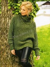 Пуловер с цельновязаными рукавами, фото