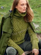 Пуловер с узором соты и рельефными ромбами, фото