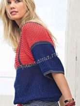 Пуловер со связанной поперек верхней частью, фото