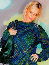 Пуловер спицами из квадратов, фото