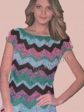 Пуловер спицами в полоску, фото