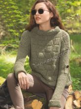Пуловер цвета хаки с структурным узором