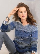 Пуловер в широкую полоску с капюшоном, фото