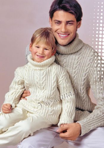 Пуловеры для мальчика и папы, фото