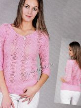 Розовый пуловер из хлопка, фото