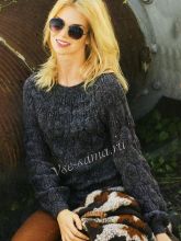 Серый пуловер с узором клоке, фото