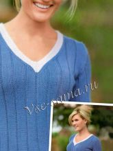 Сине-розовый пуловер, фото