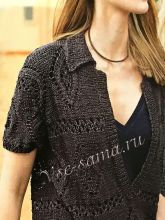 Темно-коричневый пуловер с узорами, фото