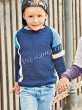 Темно-синий пуловер с рукавами реглан, фото