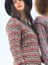 Трехцветный пуловер на круговых спицах, фото