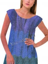 Туника спицами в сине-голубых тонах, фото