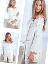 Жакет-накидка спицами, фото