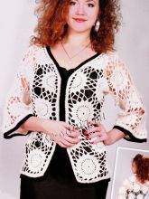 Жакет с черной отделкой, фото