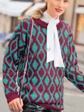 Жаккардовый двухцветный пуловер, фото