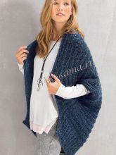 Жилет спицами с шалевым воротником, фото