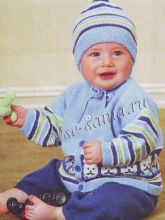 Кофточка с мишками и шапочка