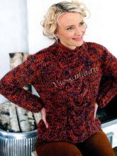 Меланжевый свитер с косой