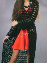 Длинный черный кардиган, фото