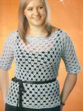 Пуловер с сетчатым узором, фото