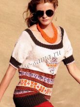 Вязаный топ с фантазийными орнаментами, фото