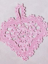 Салфетка ажурная с петелькой - сердечко, фото