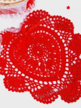 Салфетка крючком - сердце, фото