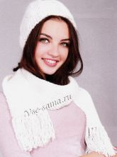 Белая шапочка и шарф, фото