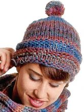 Голубая меланжевая шапка, фото