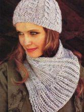 Комплект с косами - шапка и шарф, фото