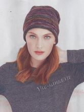 Меланжевая шапочка на чулочных спицах