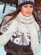 Митенки, пелерина и повязка на голову, фото