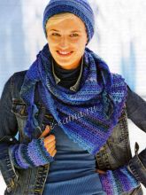 Платок, шапочка и митенки, фото