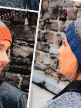 Полосатая шапка в 2 вариантах, фото